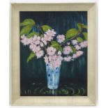 Maryan Hatton, 1959, Oil on board, 'Pink Blossom', still life,