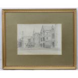 Alfred Montague Rivers, XIX-XX, Pencil, View of The Deanery, Gloucester, Signed and titled lower.