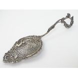 A silver bon bon server with import marks for London 1900 William Moering 7 1/2" long