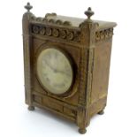 An Oxfordshire Gothic Revival ting tang clock: a 19thC 'W & H Sch' (Winterhalder and