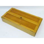 A wooden box containing a quantity of assorted vintage tools etc.