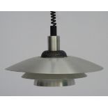 Vintage Retro : a Danish Designed pendant Rise and Fall hanging light lamp with aluminium livery