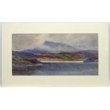 Wille Stephenson (1857-1938), Scotland, Watercolour, A loch beach in the Scottish Highlands,