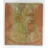RJR, 1900, Terracotta plaque, A bust portrait of a late Victorian gentleman,