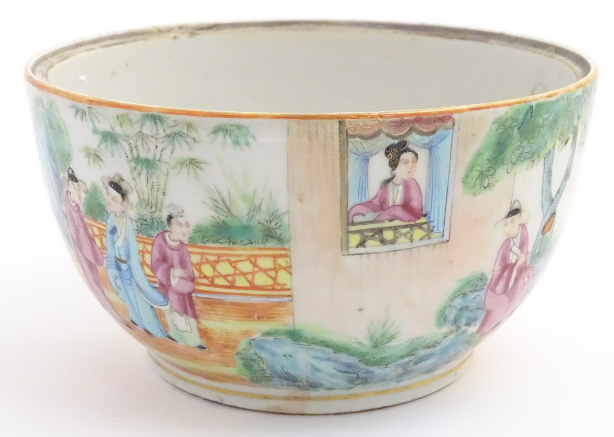 A Chinese twin handled moon vase decorated on one side with a lady and a frog, - Image 13 of 16