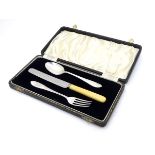A Christening set comprising fork and spoon hallmarked Birmingham 1937 maker Arthur Price & Co Ltd.