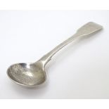 A Geo III silver fiddle pattern salt spoon hallmarked London 1815 maker SH 3 3/4" long
