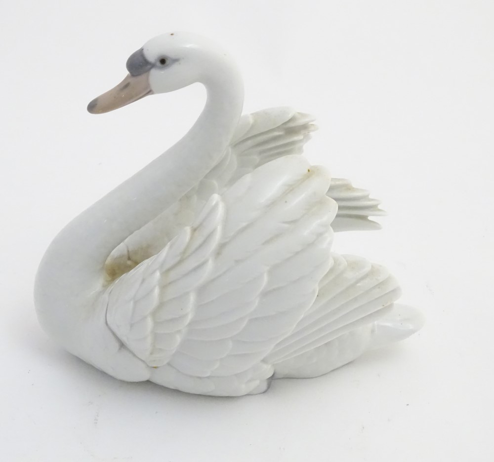 A 20thC Lladro figure of a swan, no. 5231, printed and impressed marks to base. Approx. - Image 7 of 7