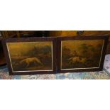 A pair of prints depicting mid 19thC gun dogs in oak frames This lot is being sold for our