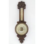 An oak cased barometer CONDITION: Please Note - we do not make reference to the