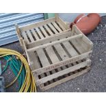 6 timber fruit trays approx 14" x 22" CONDITION: Please Note - we do not make