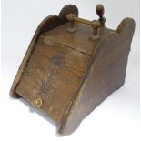 A 19thC wooden coal scuttle CONDITION: Please Note - we do not make reference to