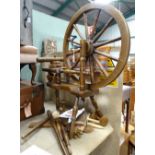 A 20thC spinning wheel with accessories CONDITION: Please Note - we do not make
