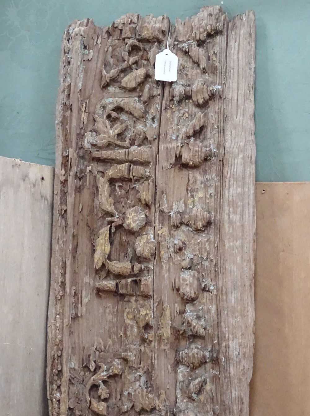 An old carved oak panel CONDITION: Please Note - we do not make reference to the - Image 2 of 3