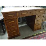 An oak 1930s pedestal desk CONDITION: Please Note - we do not make reference to the