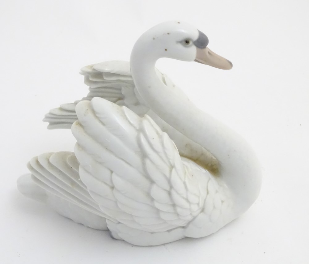 A 20thC Lladro figure of a swan, no. 5231, printed and impressed marks to base. Approx. - Image 5 of 7