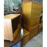 A set of retro bedroom furniture comprising, 2 chest of drawers,