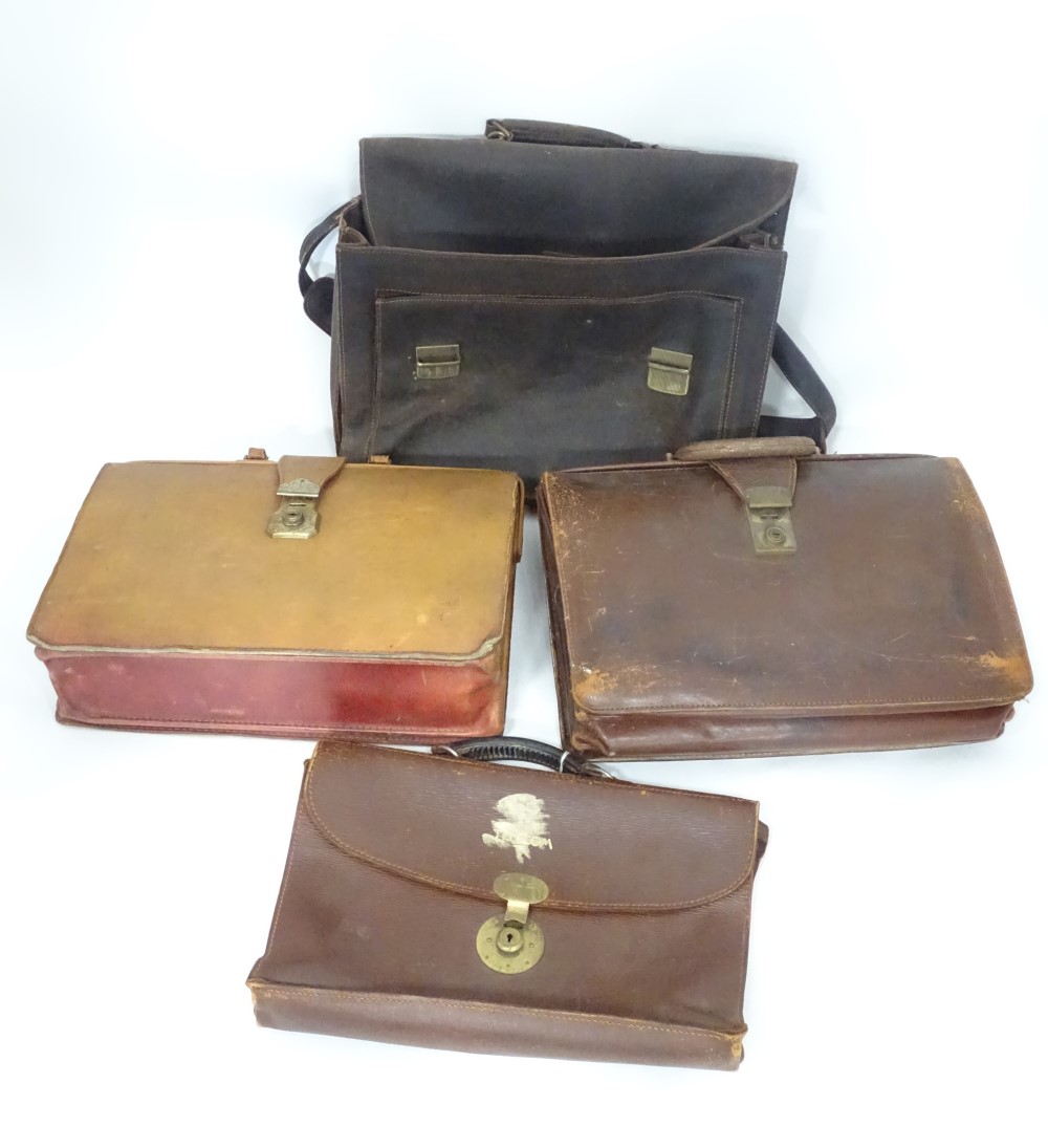 4 vintage leather briefcases (4) CONDITION: Please Note - we do not make reference