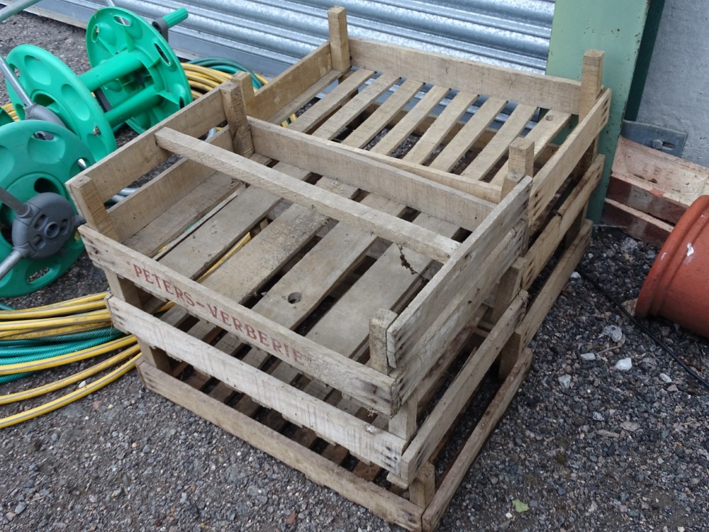 6 timber fruit trays approx 14" x 22" CONDITION: Please Note - we do not make - Image 2 of 3