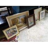 Assorted paintings and prints to include, Lehnea (XX), Oil on canvas,