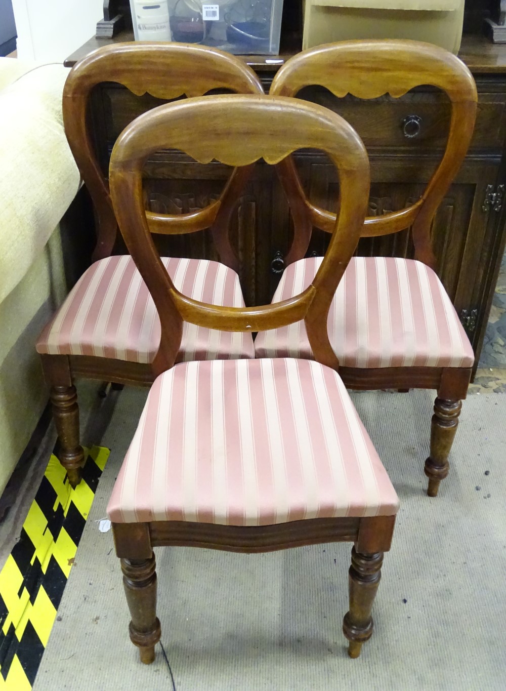 A trio of balloon back dining chairs CONDITION: Please Note - we do not make