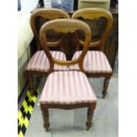 A trio of balloon back dining chairs CONDITION: Please Note - we do not make