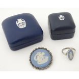 Wedgwood jasperware ring and brooch (2) CONDITION: Please Note - we do not make