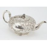 A Victorian silver plated tea pot CONDITION: Please Note - we do not make reference