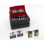 A pair of cased Beatles cufflinks,