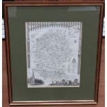 A framed country map of Wiltshire CONDITION: Please Note - we do not make reference