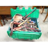 A case containing a large quantity of carpentry and gardening tools etc.