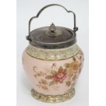 A early Carlton Ware peony pattern biscuit barrel,