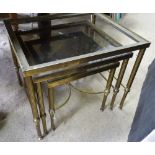 A nest of 3 brass tables for restoration CONDITION: Please Note - we do not make