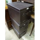 3 leather covered document boxes CONDITION: Please Note - we do not make reference