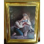 An print of 2 children in a gilt frame CONDITION: Please Note - we do not make