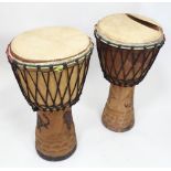 A pair of African bongo drums CONDITION: Please Note - we do not make reference to