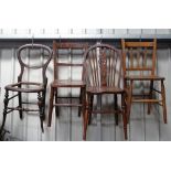4 assorted dining chairs