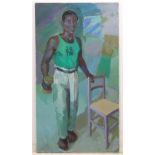 XX, American School, Oil on canvas, Portrait of sporting gentleman,