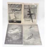 4 1940s aviation poster supplements from the aeroplane magazine CONDITION: Please