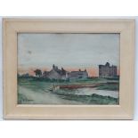 A Graham 1922, Watercolour, Stone buildings, Signed lower left, Dated verso.