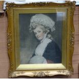 A print of an aristocratic young lady in a gilt frame CONDITION: Please Note - we
