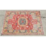 Carpet / Rug : A hand made woollen rug unusually depicting a multitude of big cats, antelope,