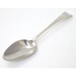 A Geo III Old English pattern table spoon hallmarked London 1778 maker WC. 8” long.