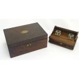 A Georgian mahogany writing box / lap desk 13” wide with military handles,