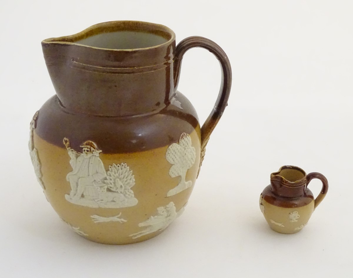 Two Royal Doulton two-tone salt glazed jugs. - Image 2 of 5