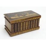 Sorrento book box: an Italian Grand Tour olivewood piece having an inlaid top,