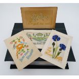 WWI : A collection of approximately 70 silk greetings postcards ,