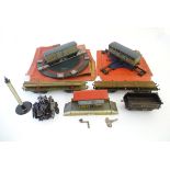 A quantity of Hornby Series Gauge 0 items to include a Right Angle Crossing with original box,