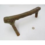 Ethnographic, Native, Tribal: an African, Ethiopian head rest. 4 3/4" high x 14 1/2" long.