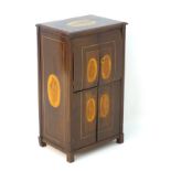 A Dutch 19thC mahogany and marquetry music cabinet,